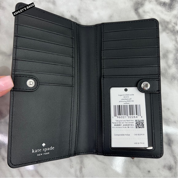 Kate Spade Madison Colorblock Medium Satchel & Large Bifold Wallet Platinum Grey - Picture 15 of 16